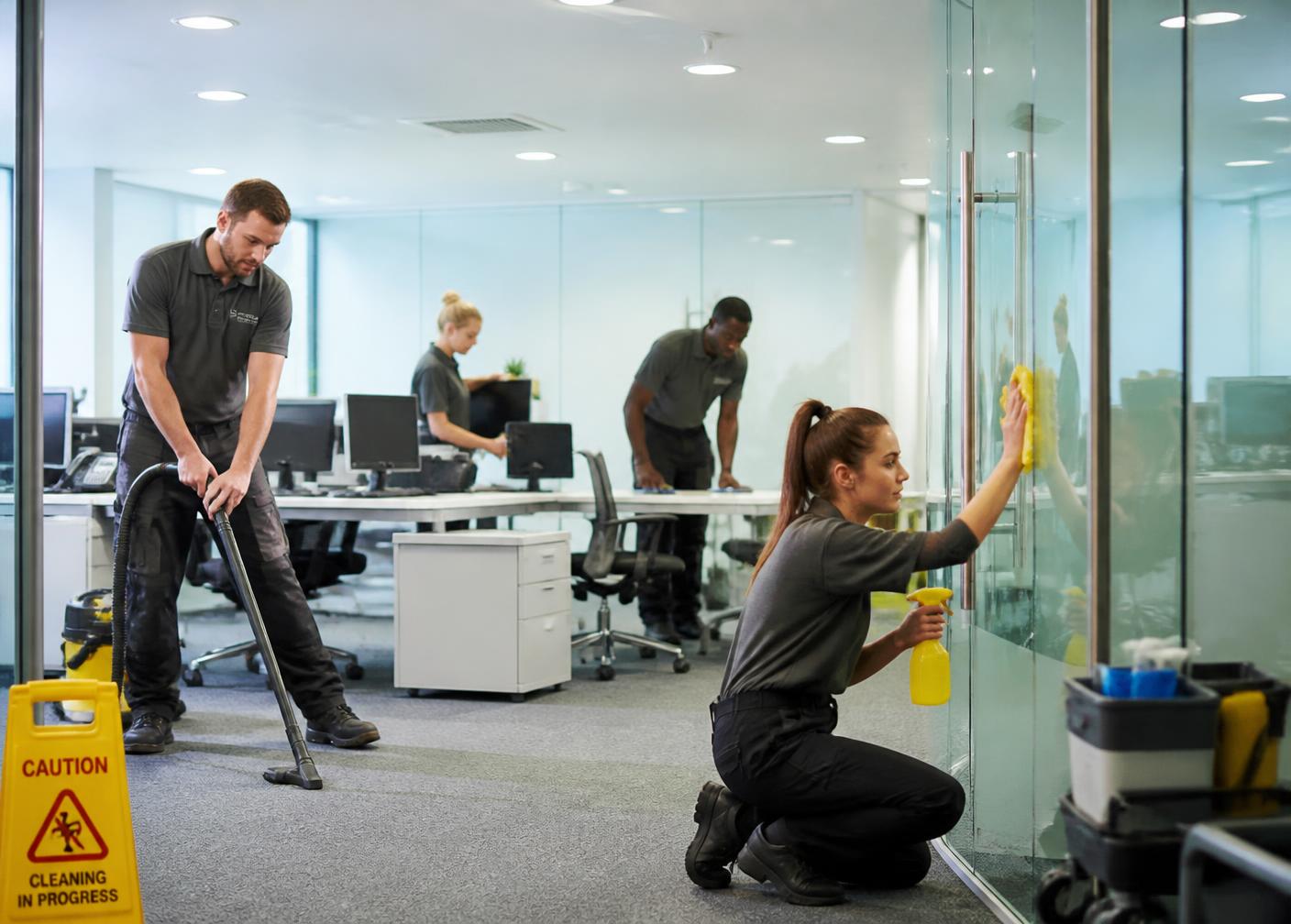 Facility management team servicing a corporate office